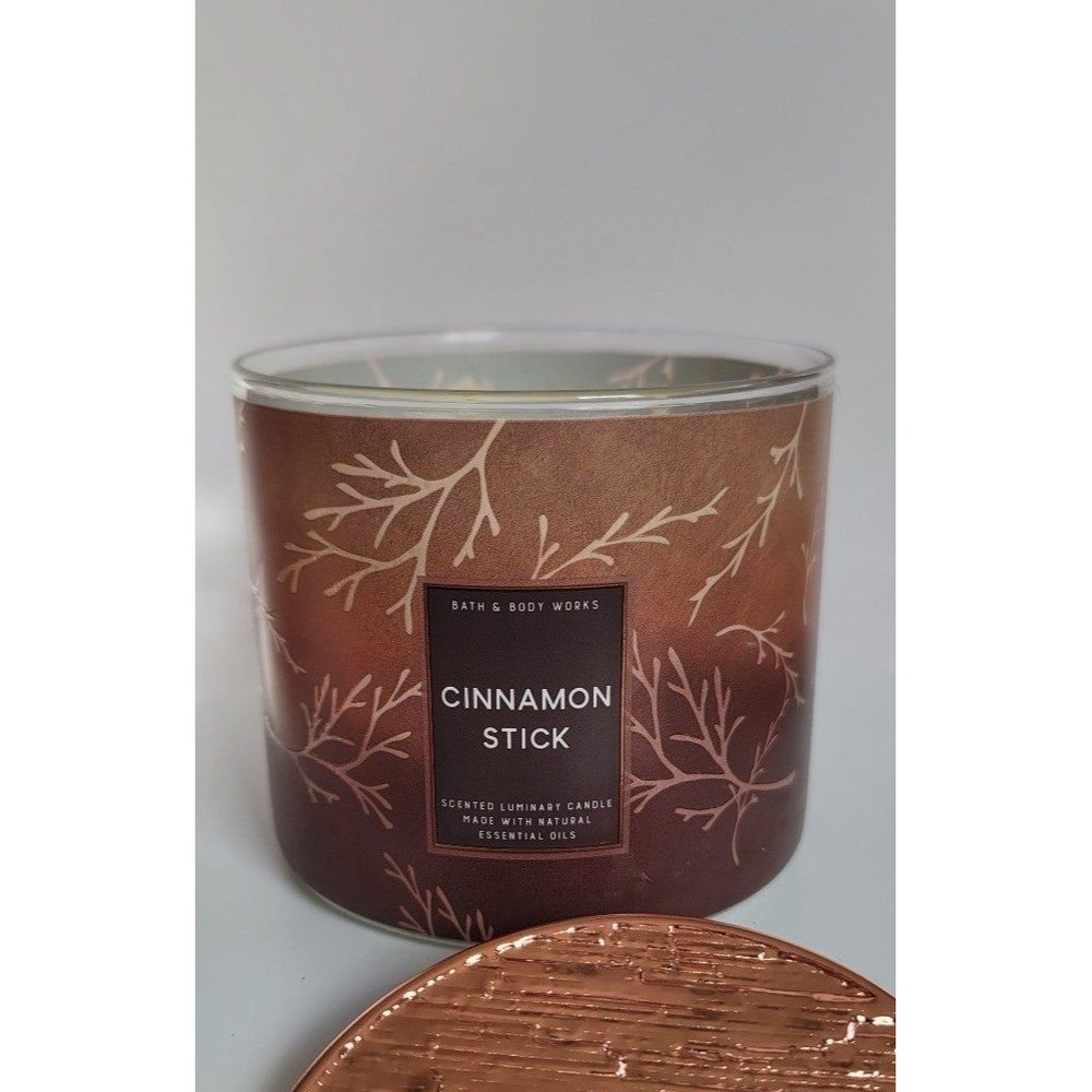 NEW *Cinnamon Stick w Fancy Lid* Bath & Body Works 3-Wick Candle